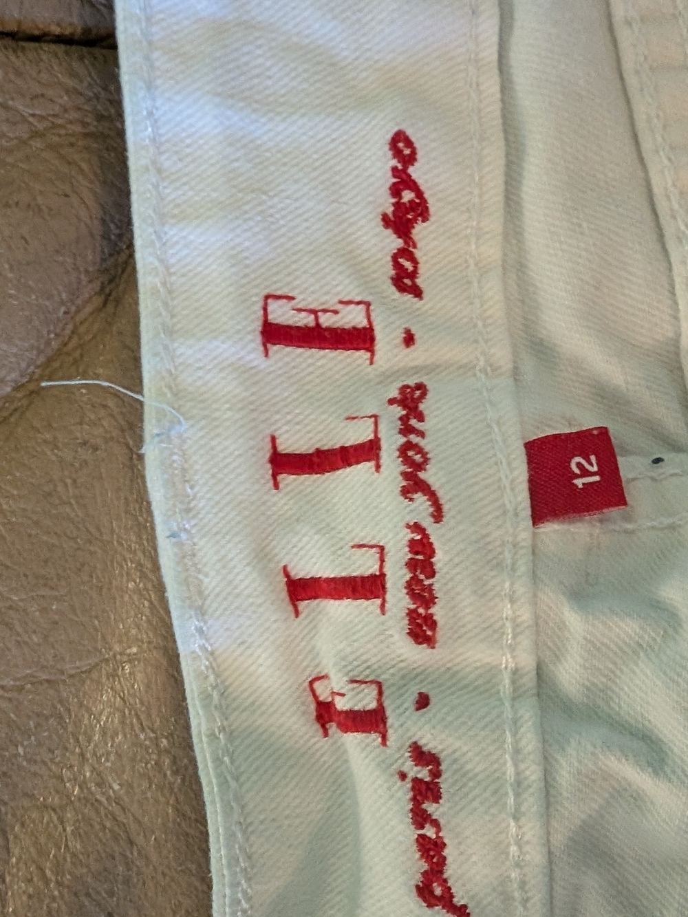 Elle Women Jeans - White with Red Logo